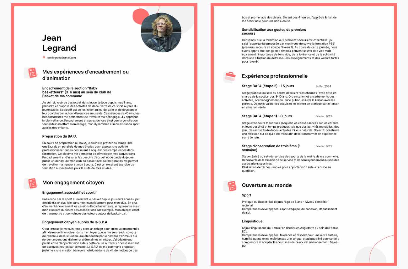 cv parcoursup